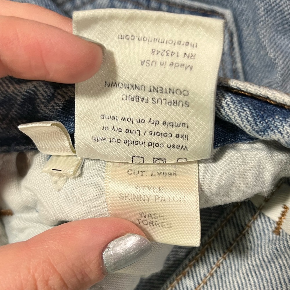 Reformation Skinny Patch Jeans in Torres Wash - Picture 6 of 7